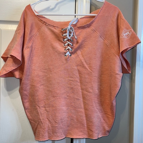 Women’s cropped Victorias Secret PINK t-shirt size large - Picture 5 of 6